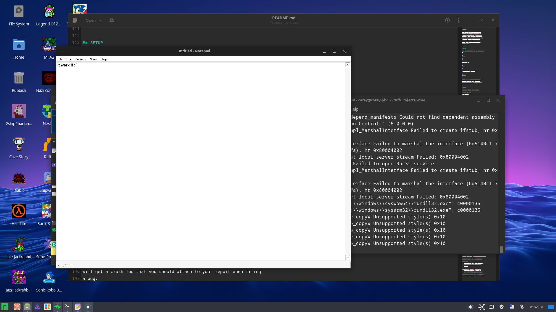 Wine working on Arm64!