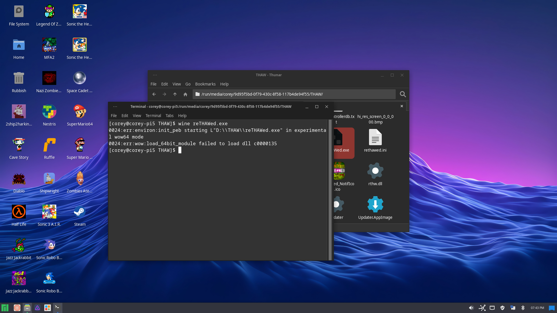 game failing to launch